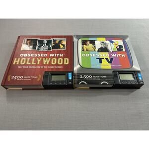 Obsessed With TV + Hollywood Electronic Trivia Game Books Bundle 2500 Questions